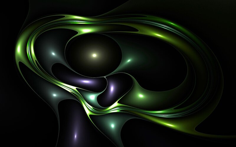 Green abstract fluid form
