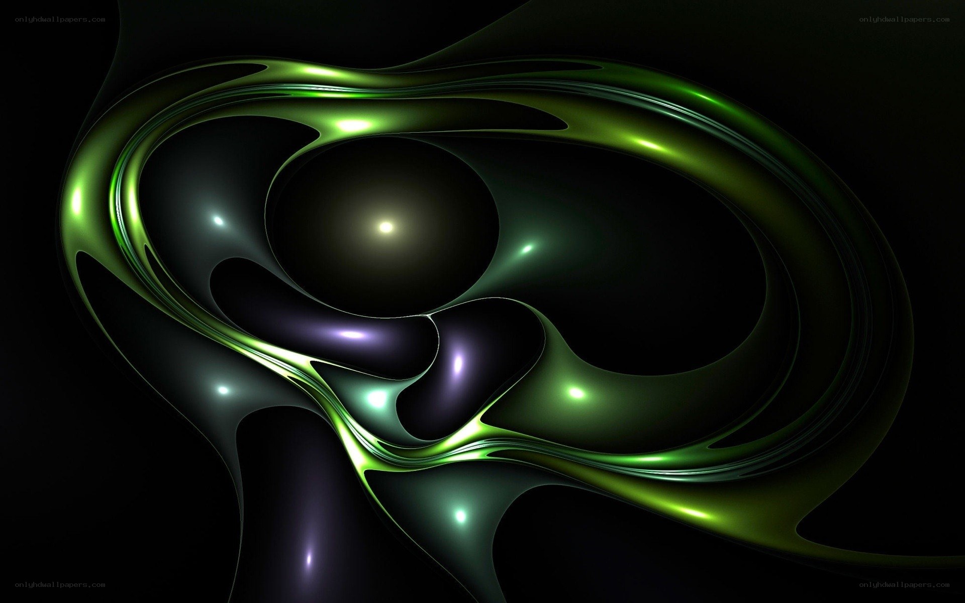 Green abstract fluid form
