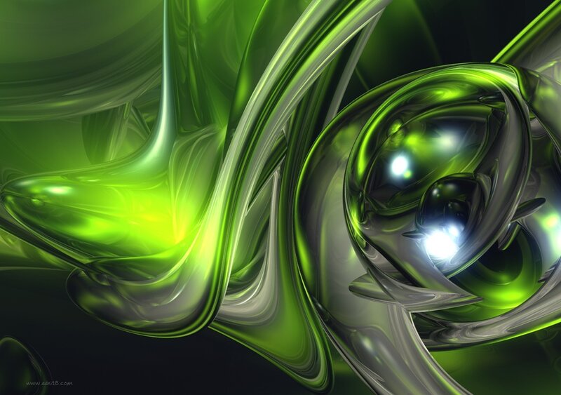 Green abstract fluid motion