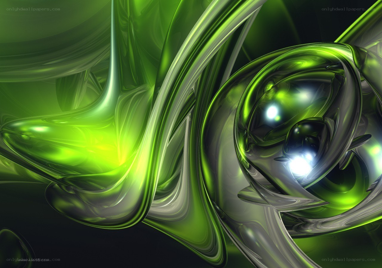Green abstract fluid motion