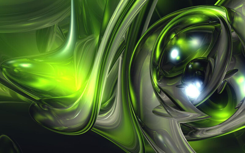 Green abstract fluid motion