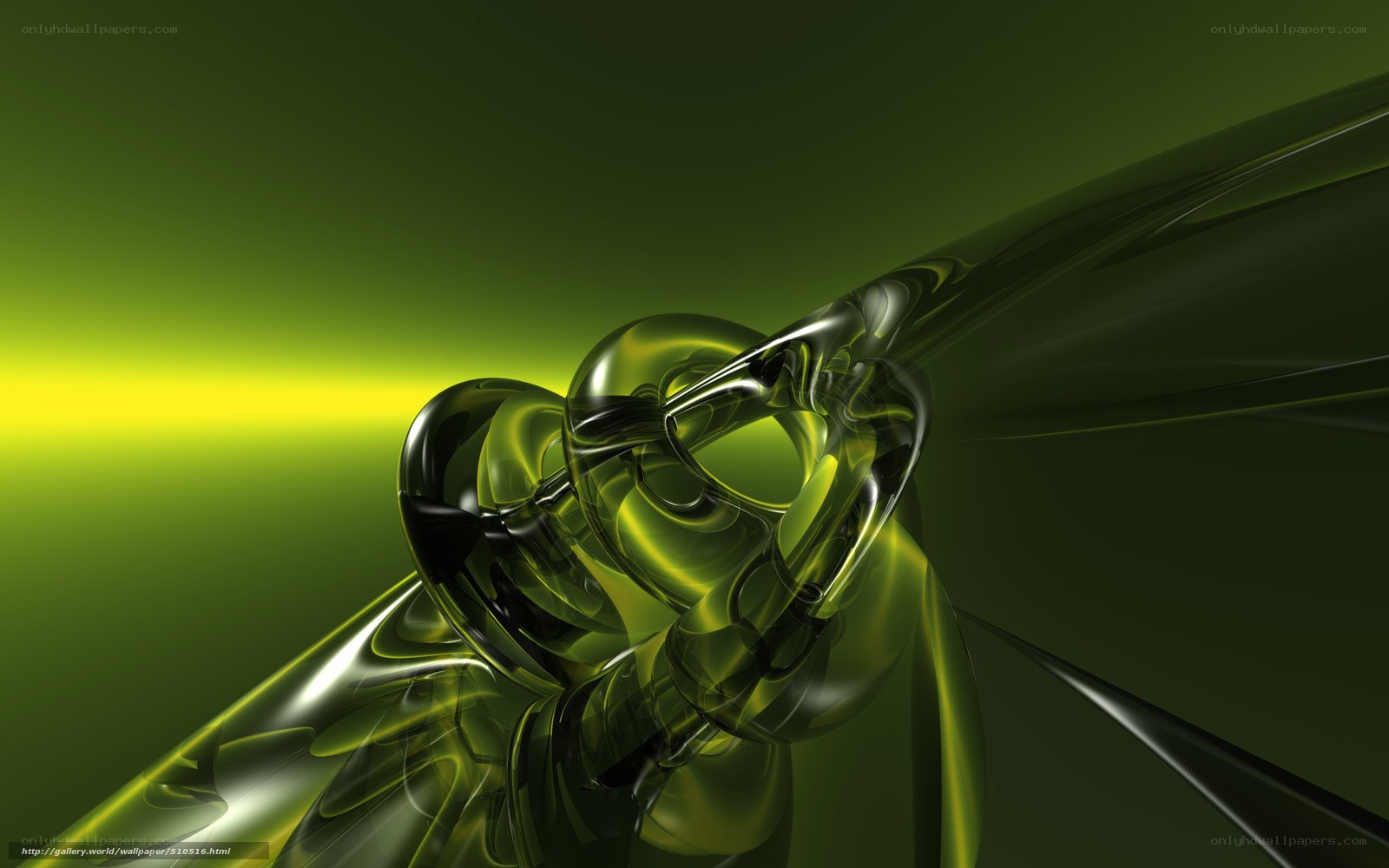 Green abstract fluid sculpture