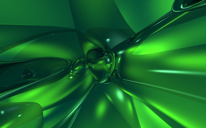 green abstract fluid shapes