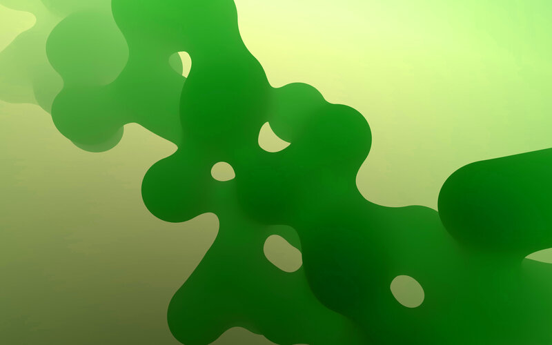 green abstract fluid shapes