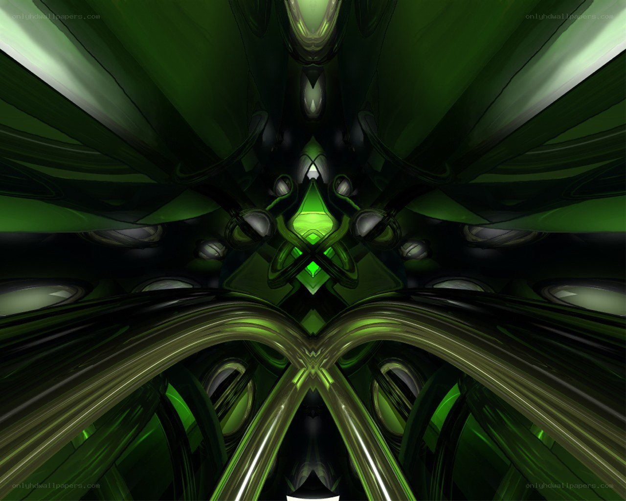 green abstract fractal design