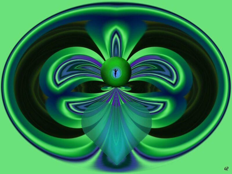 green abstract fractal design