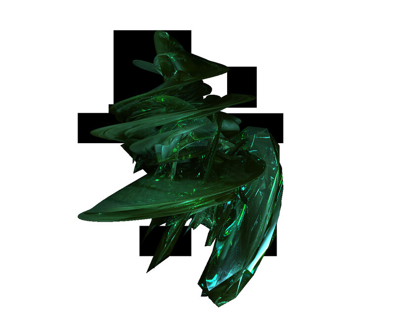 green abstract fractal sculpture