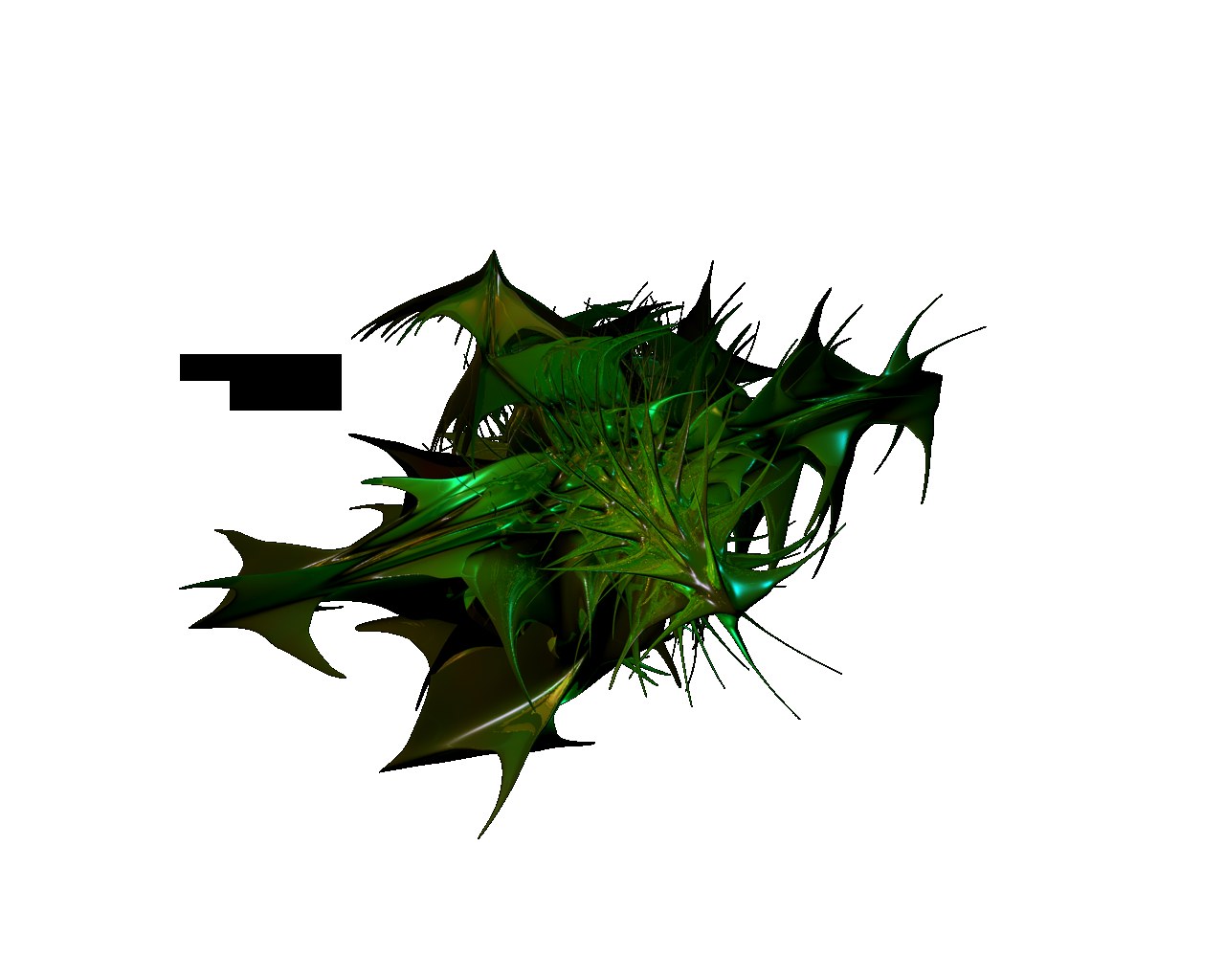 green abstract fractal shape