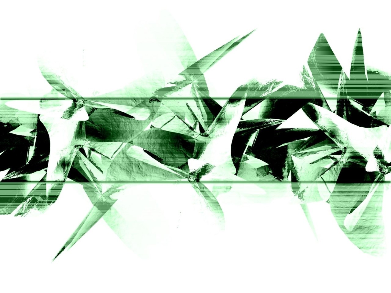 green abstract geometric shapes