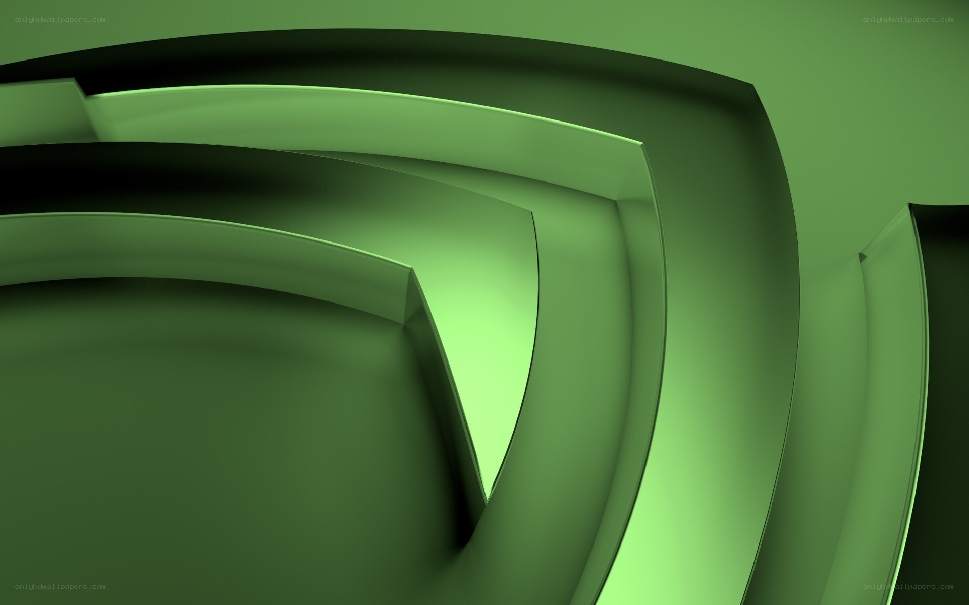 Green abstract geometric shapes