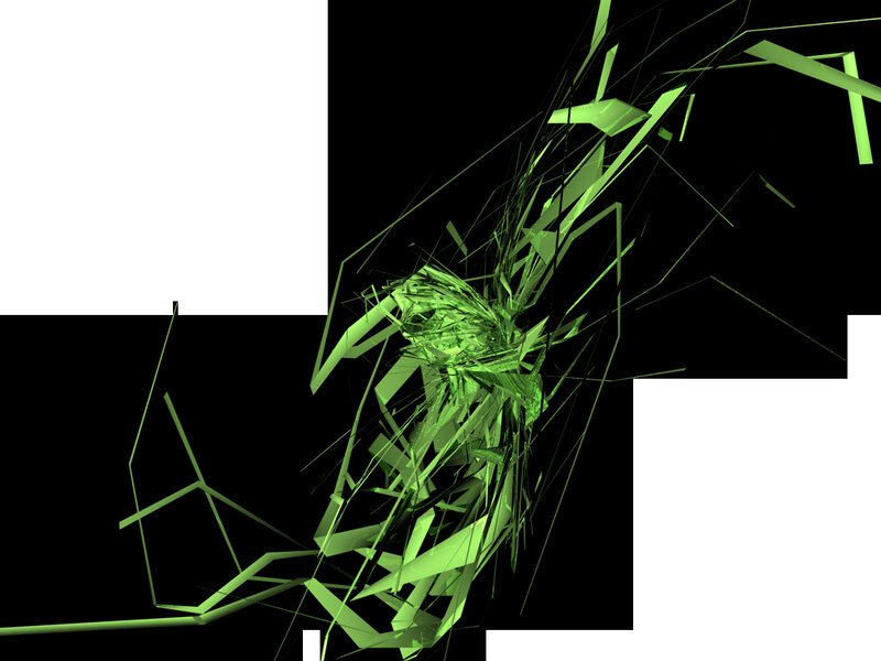 green abstract geometric structure