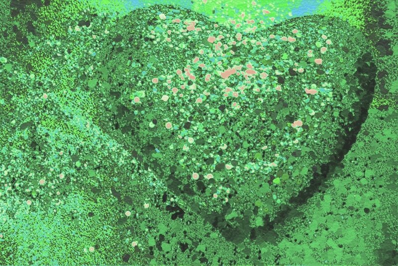 green abstract heart pattern