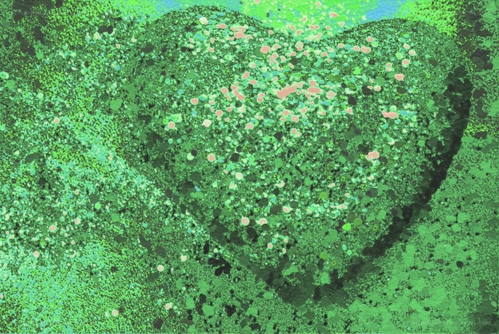 green abstract heart pattern