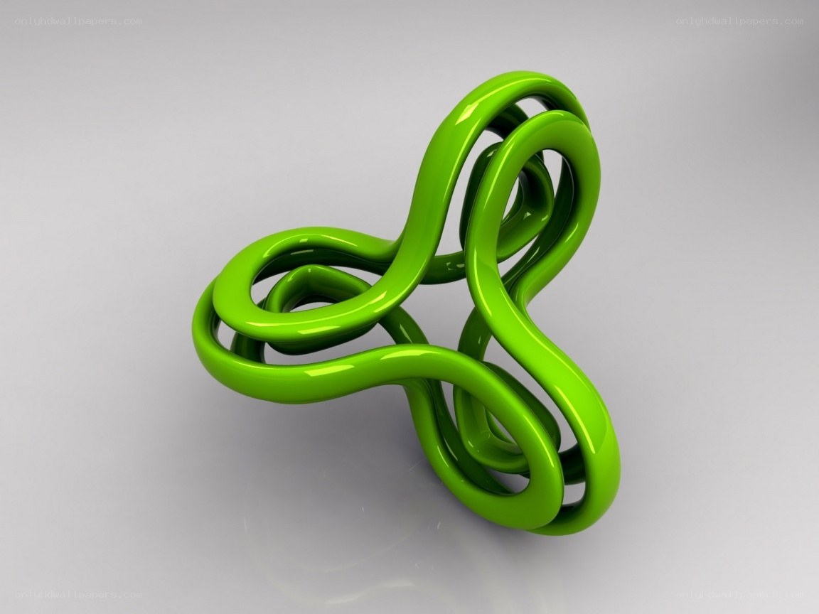 green abstract knot sculpture
