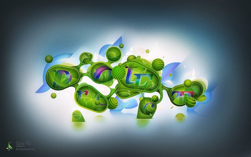 Green Abstract Lettering