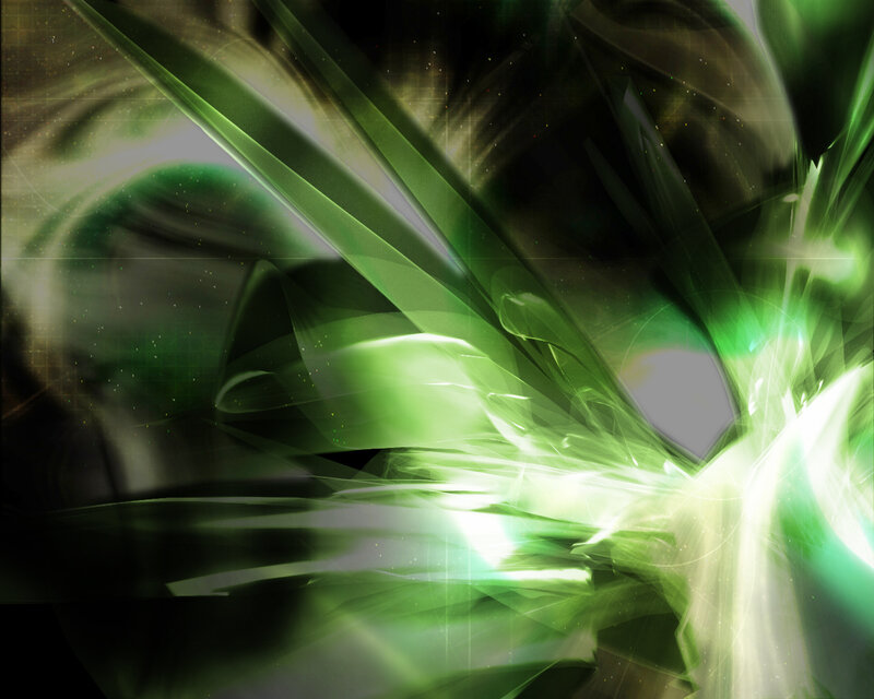 green abstract light burst