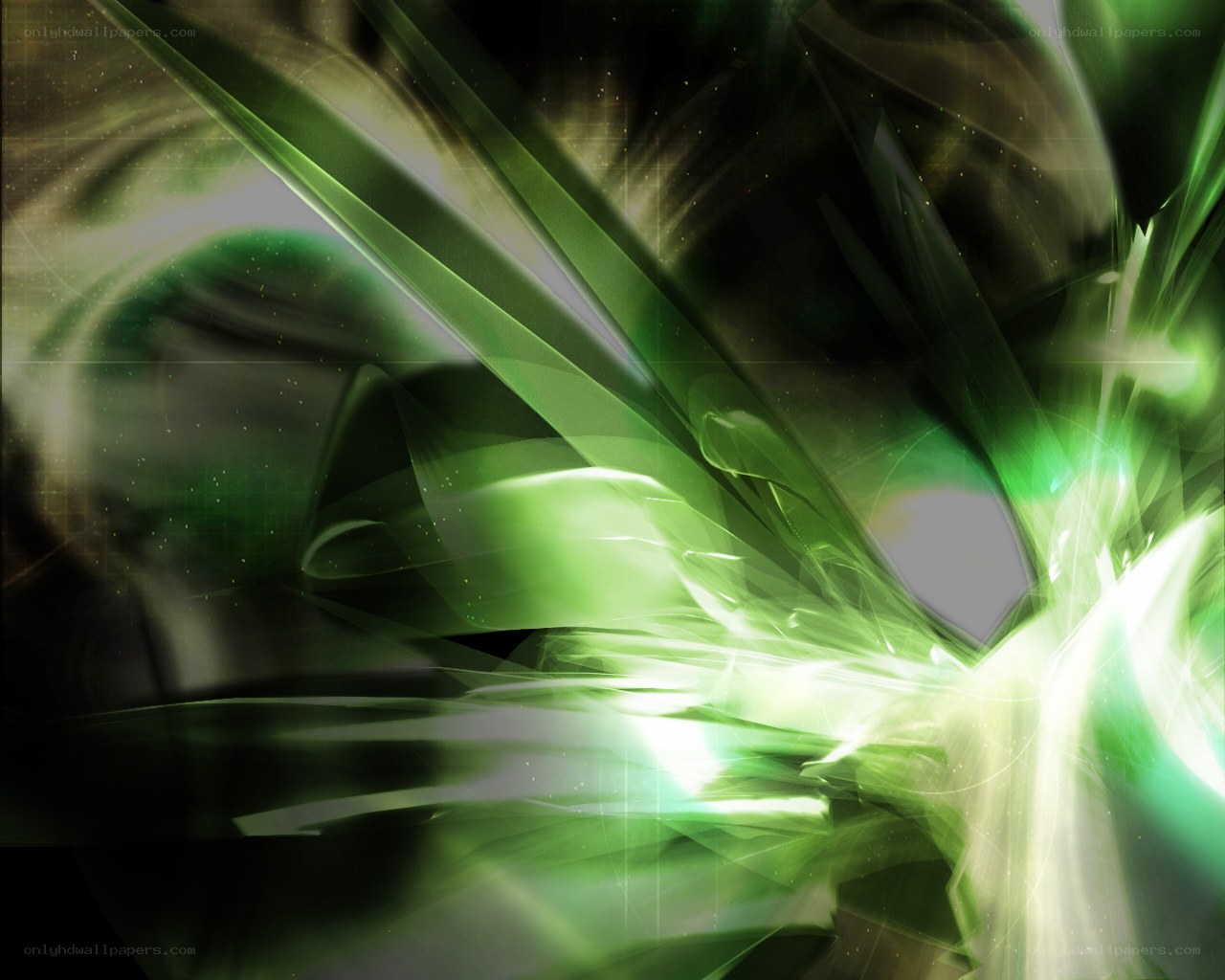 green abstract light burst