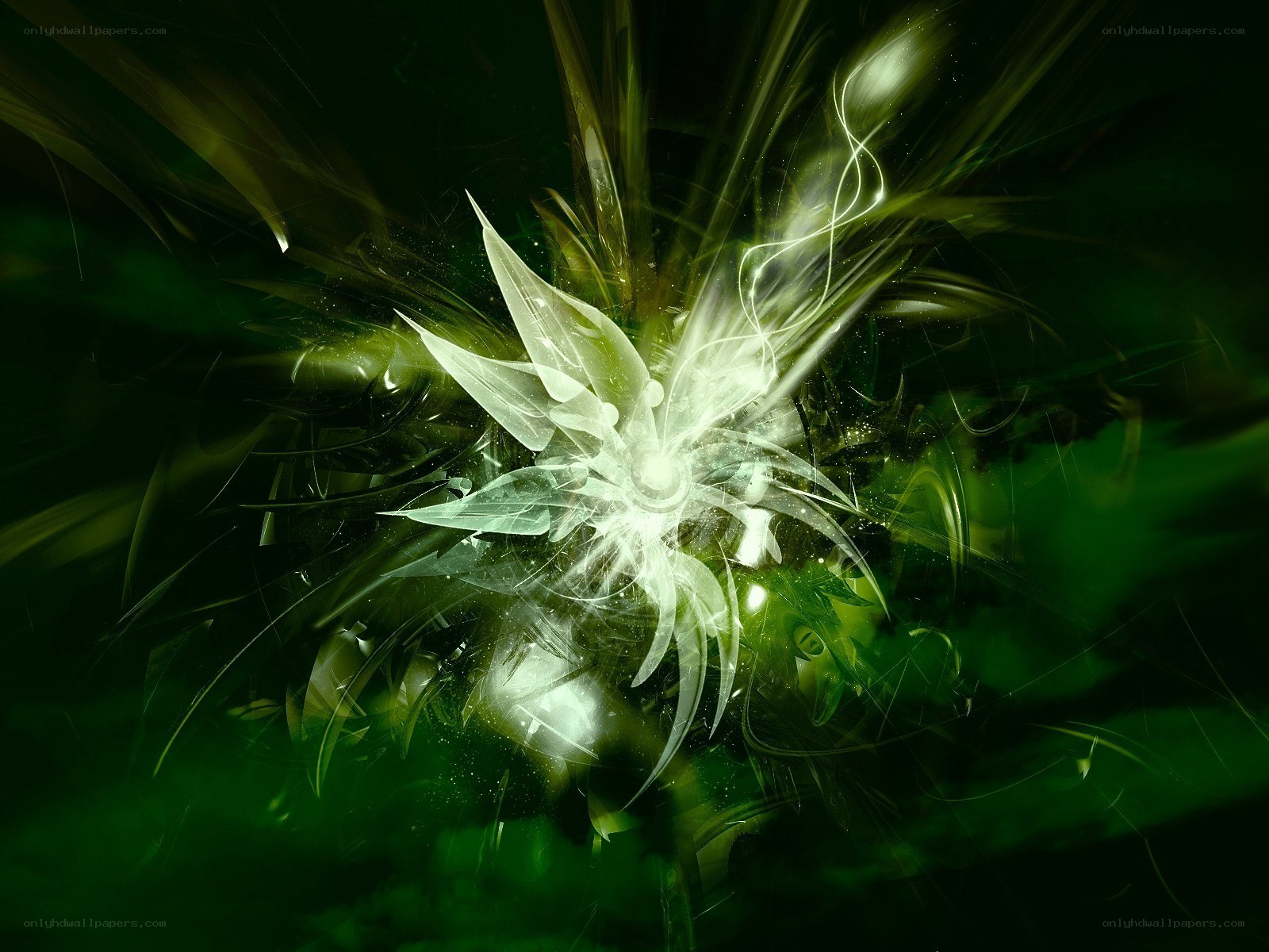 green abstract light explosion