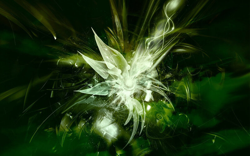 green abstract light explosion