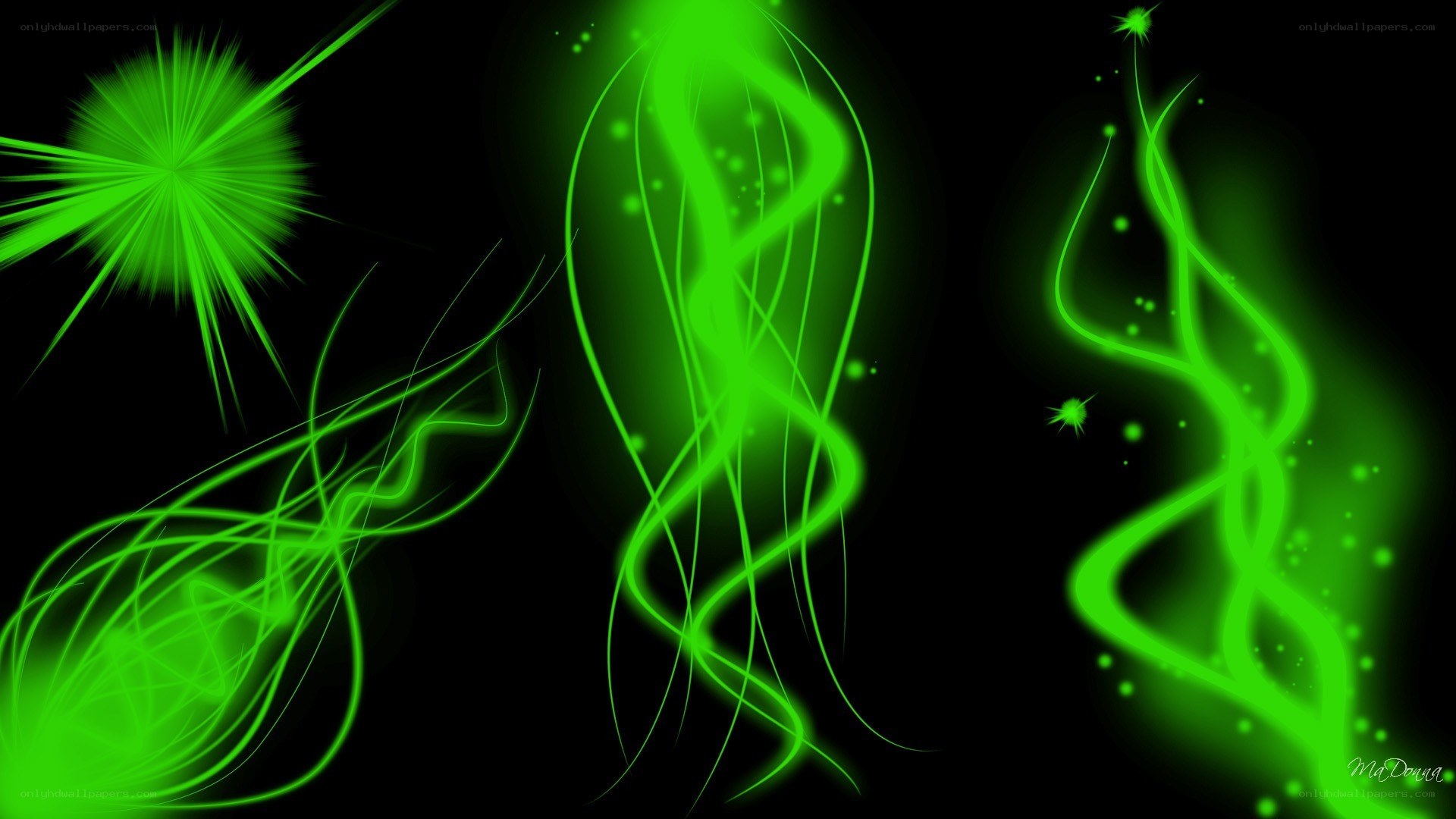 green abstract light patterns