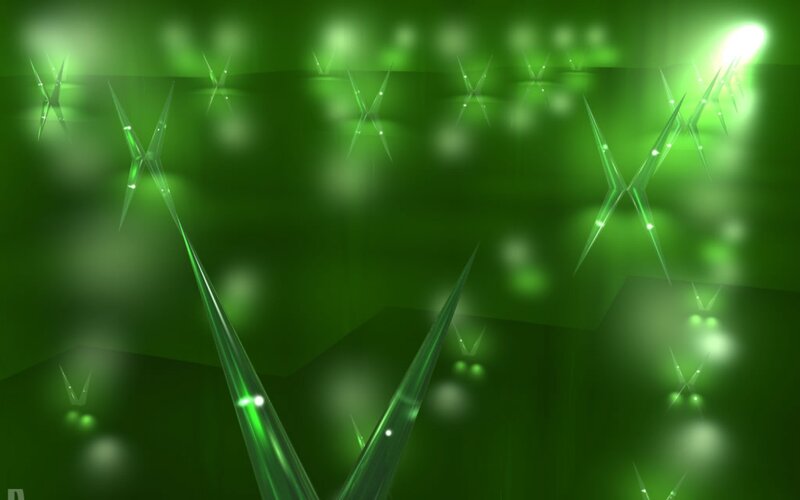 green abstract light spikes