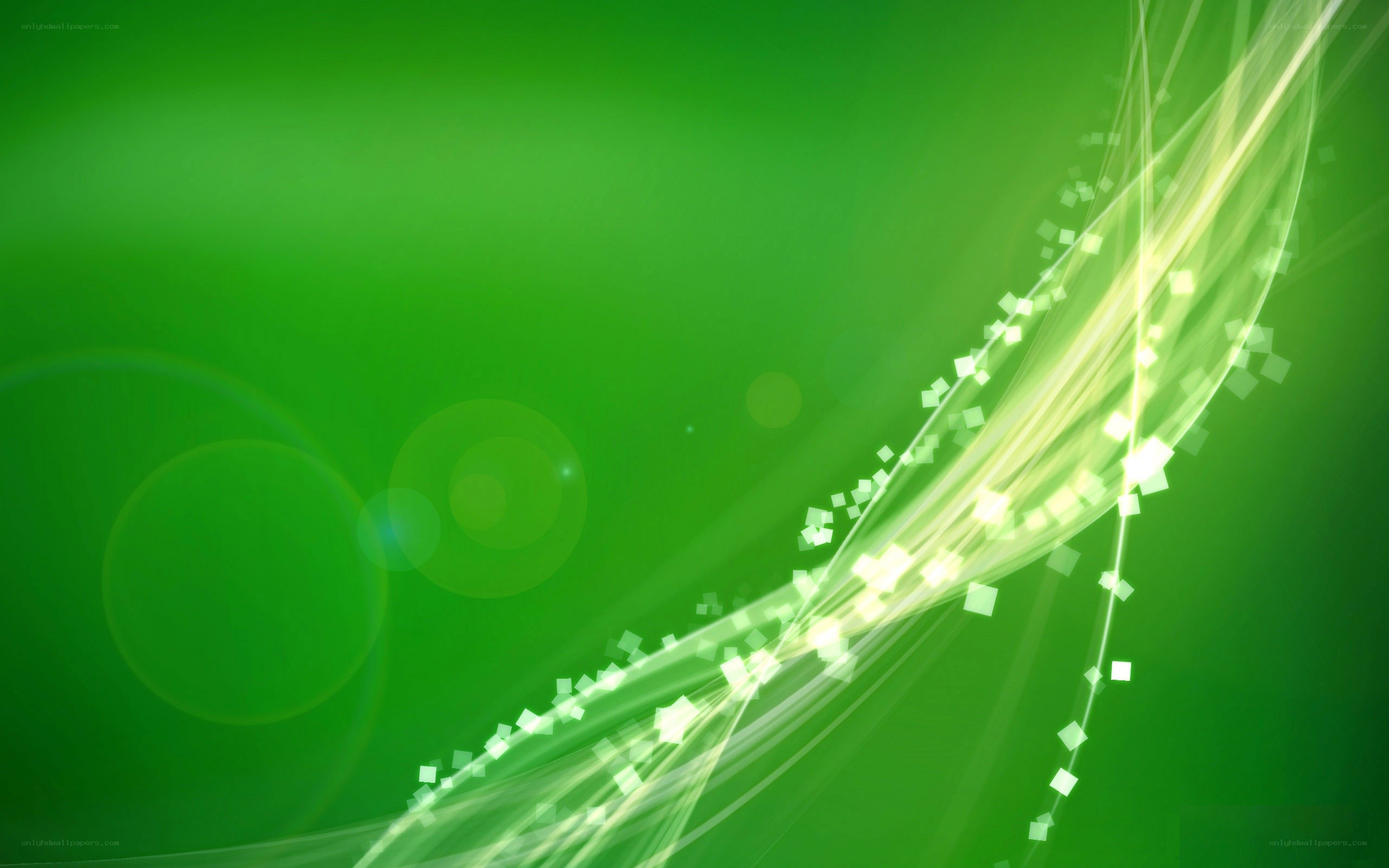green abstract light waves