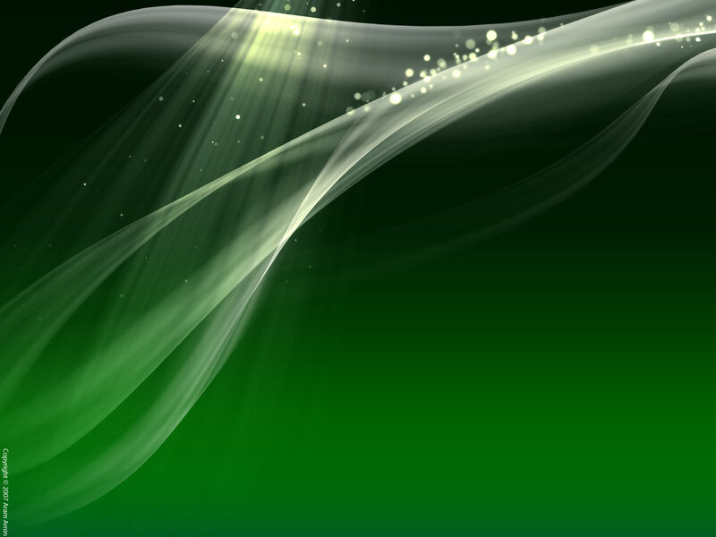 green abstract light waves