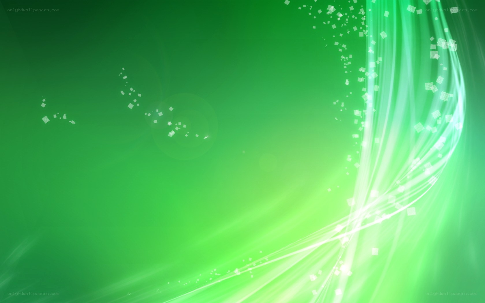 green abstract light waves
