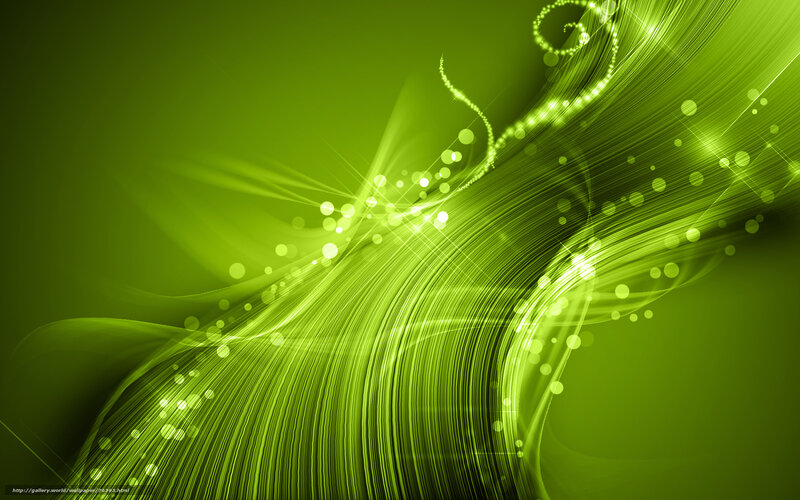 Green abstract light waves
