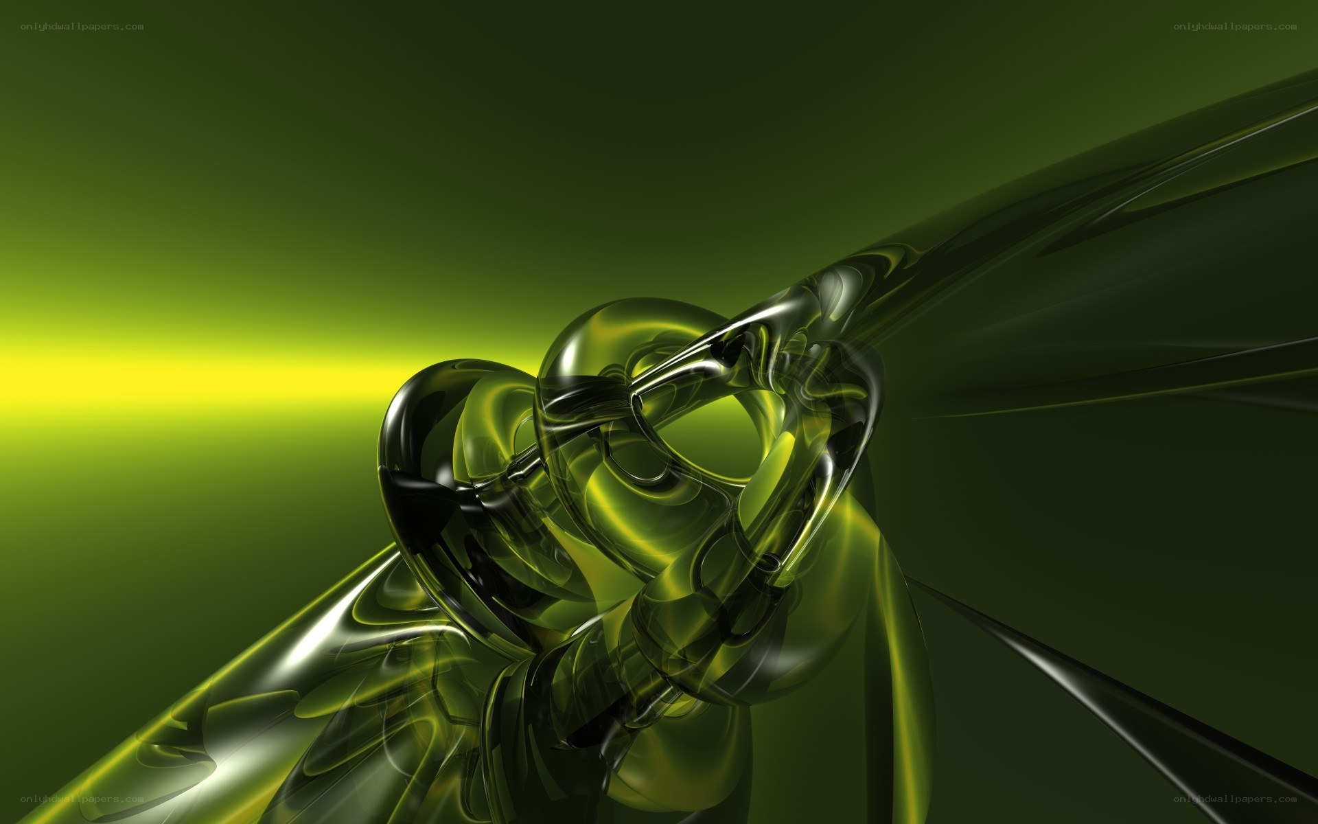 green abstract liquid sculpture