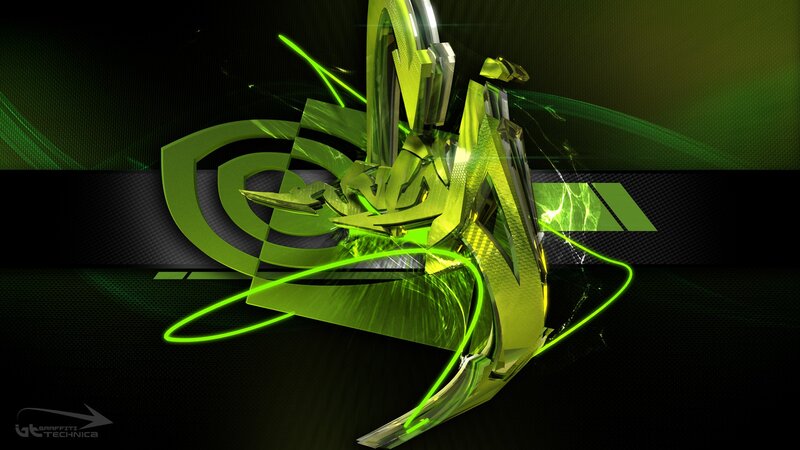 Green Abstract Logo — Dynamic, Digital Art, Glow