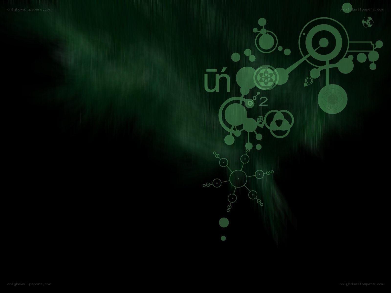 green abstract molecular design
