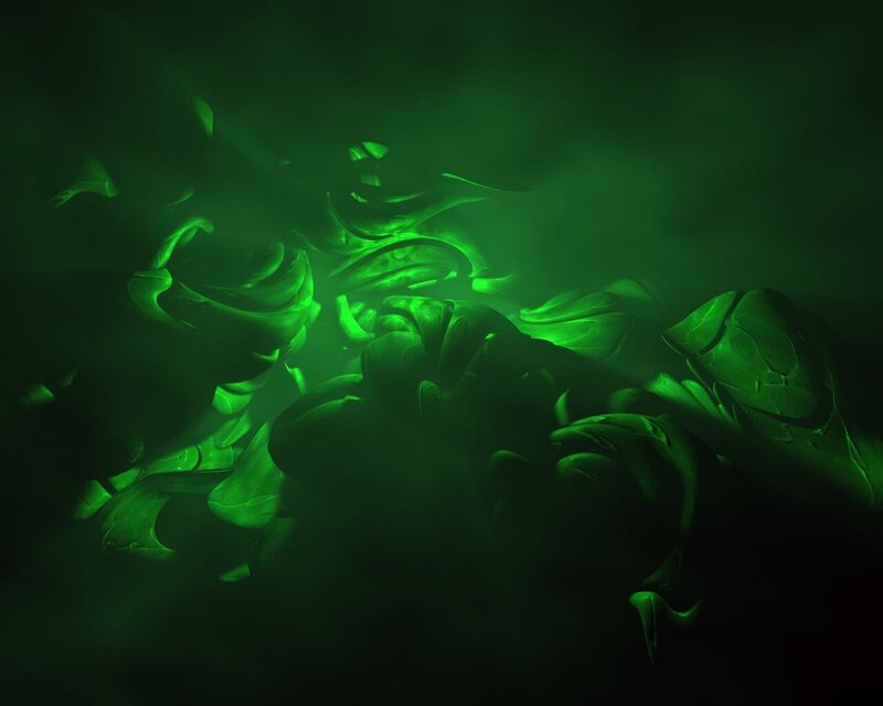 green abstract organic forms