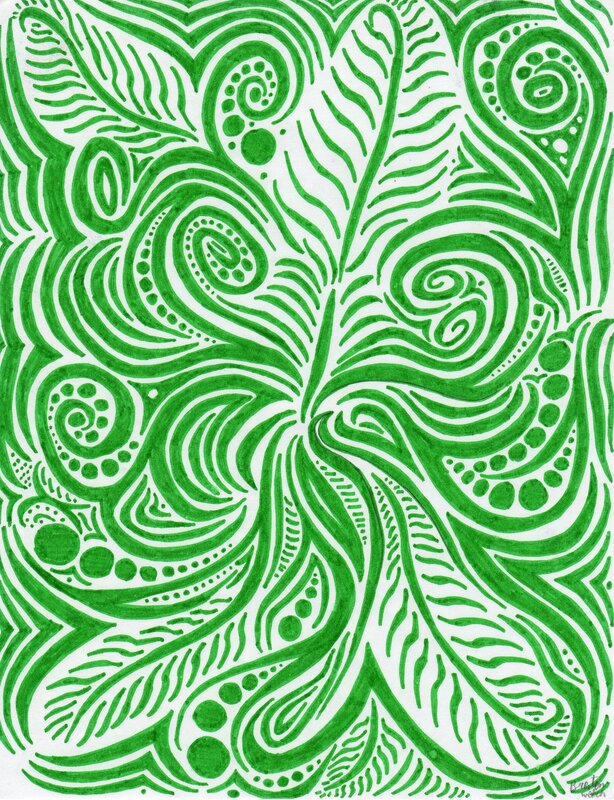 Green Abstract Pattern — Calm, Illustration