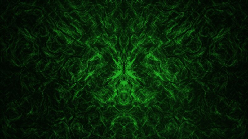 Green Abstract Pattern — Dark, Black