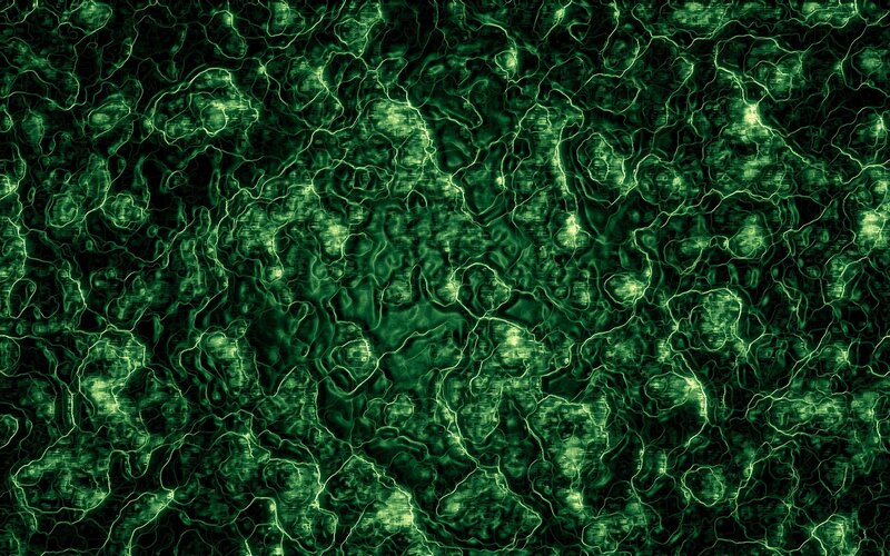 Green Abstract Pattern — Dark, Lines, Glow