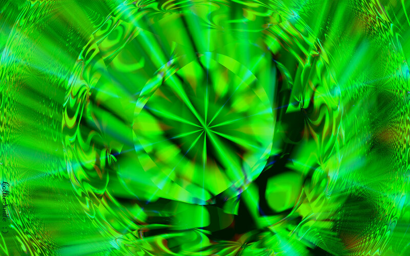 Green Abstract Pattern — Hypnotic, Light Rays