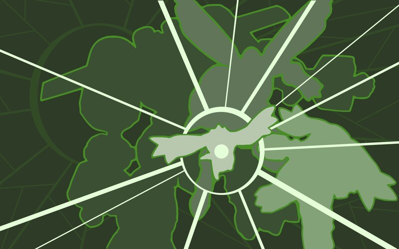 green abstract radial design