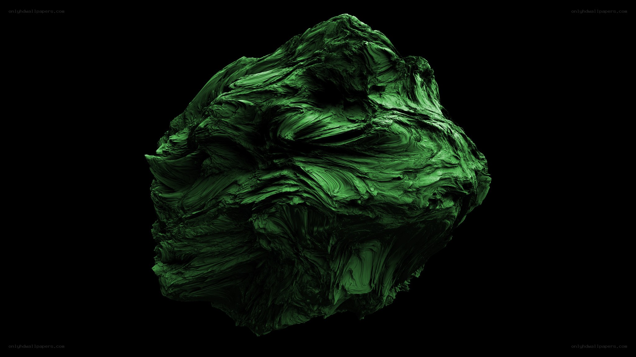 Green abstract rock formation