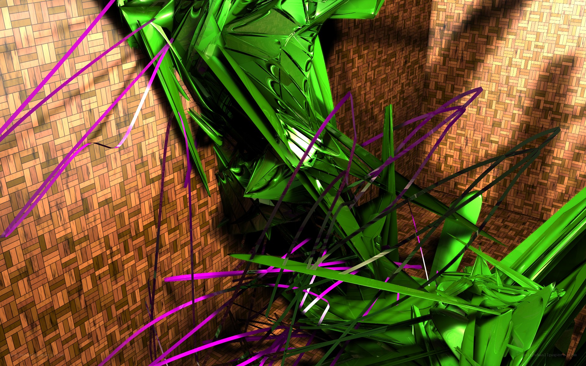 green abstract sculpture