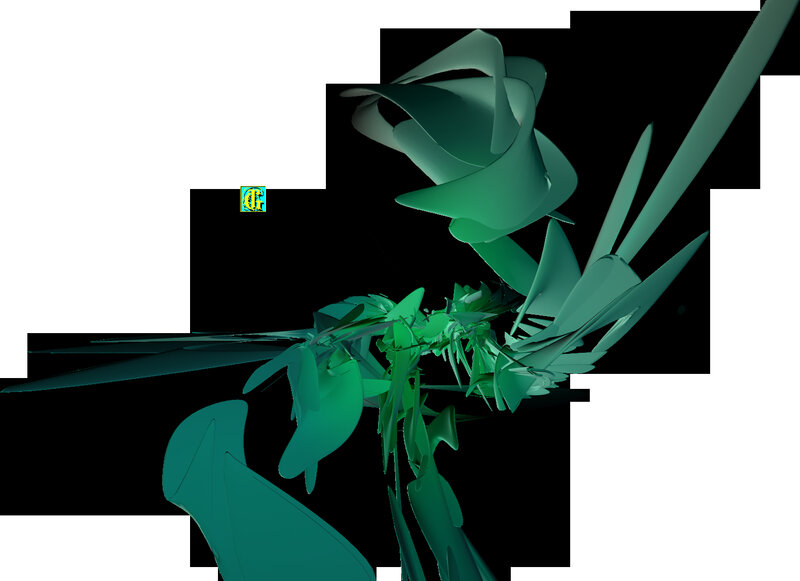 green abstract sculpture