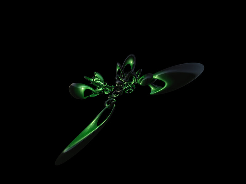 green abstract sculpture