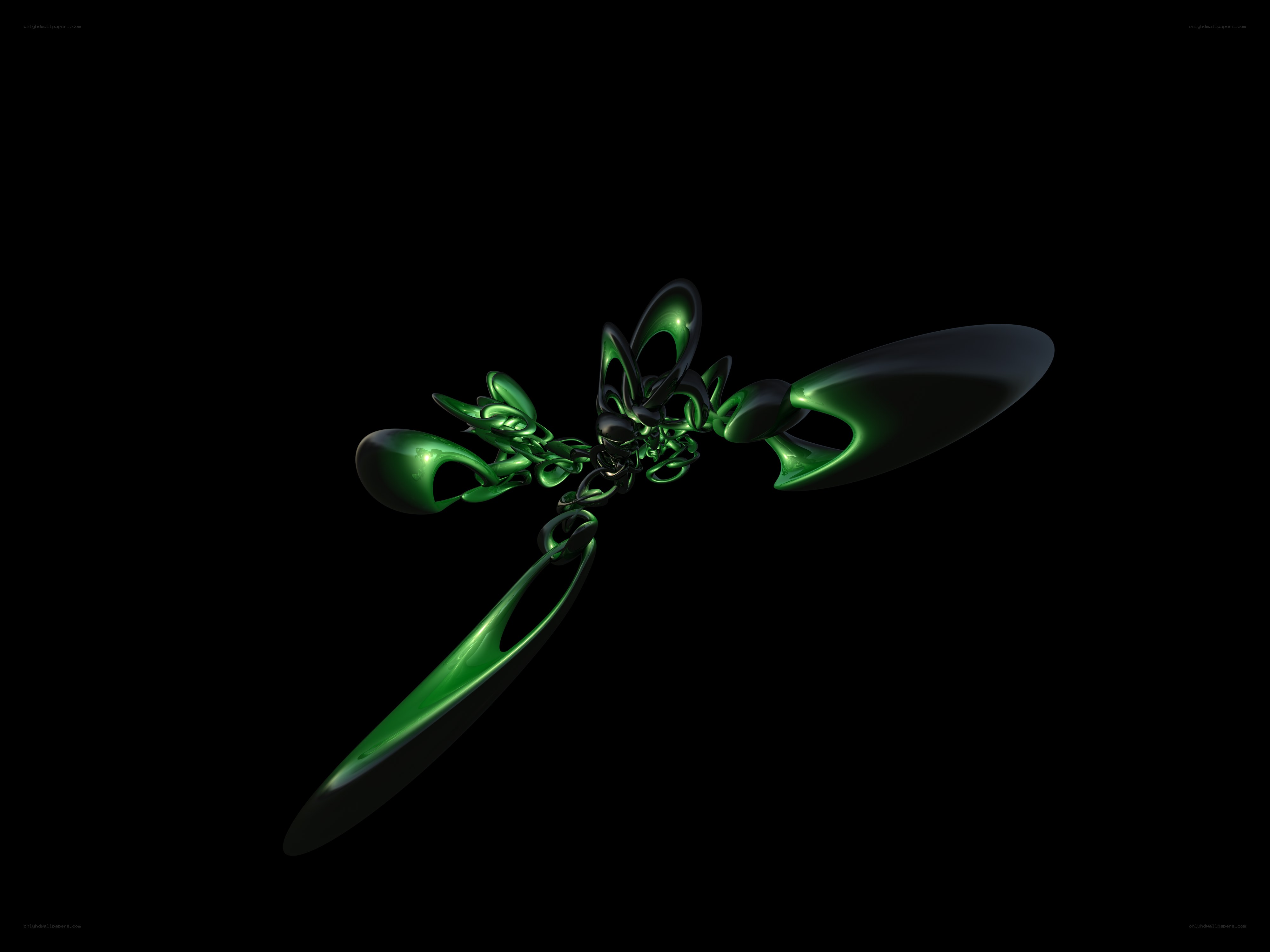 green abstract sculpture