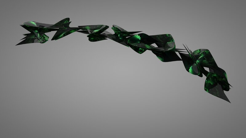 green abstract sculpture