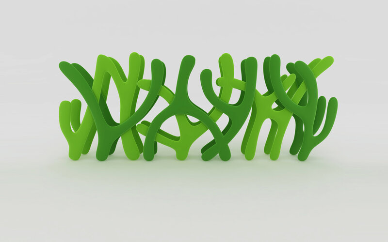 Green Abstract Sculpture — Neutral