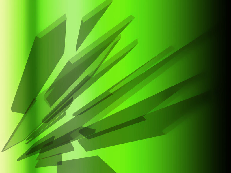 Green Abstract Shapes — Dynamic, Shadows