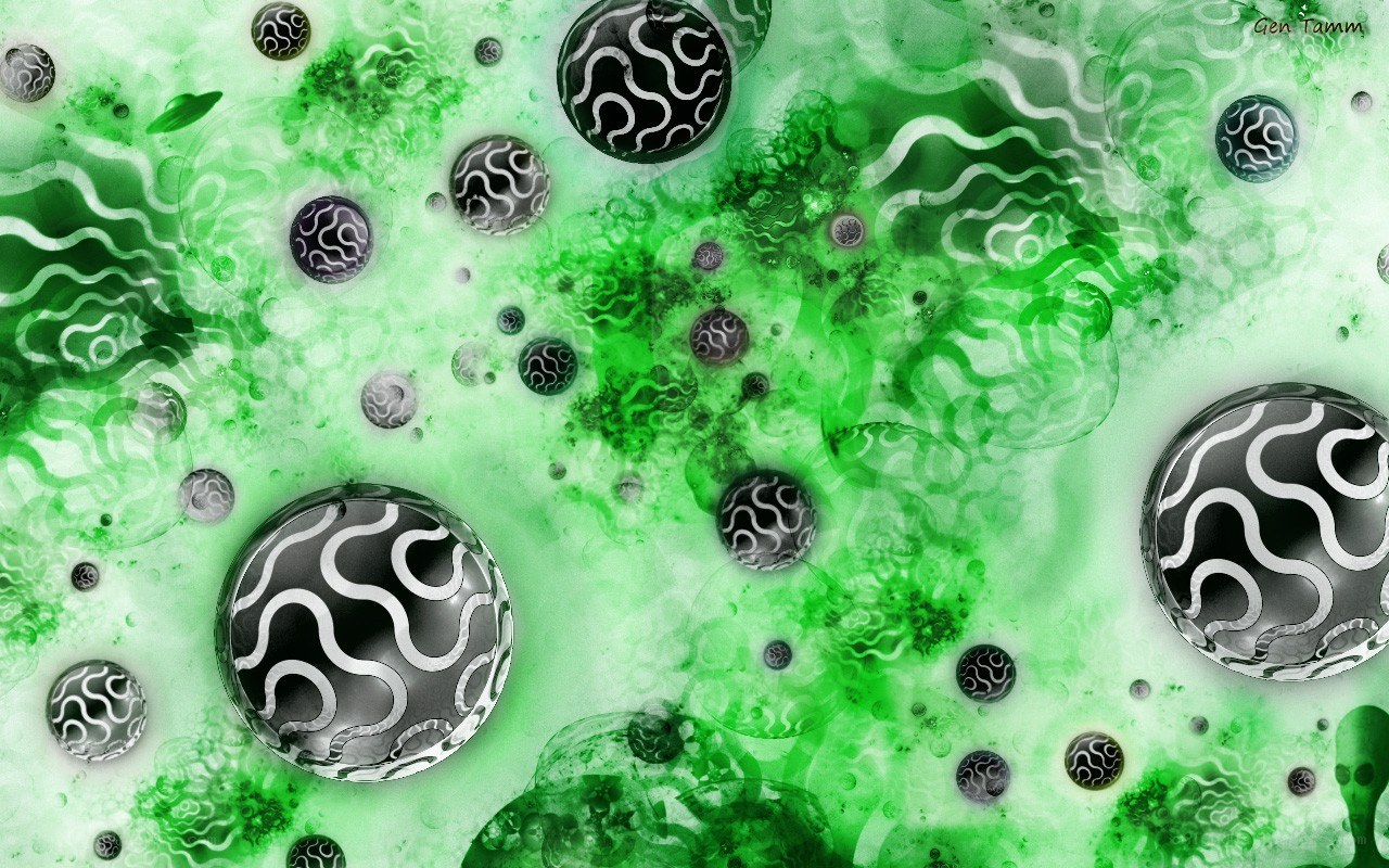 Green abstract sphere pattern