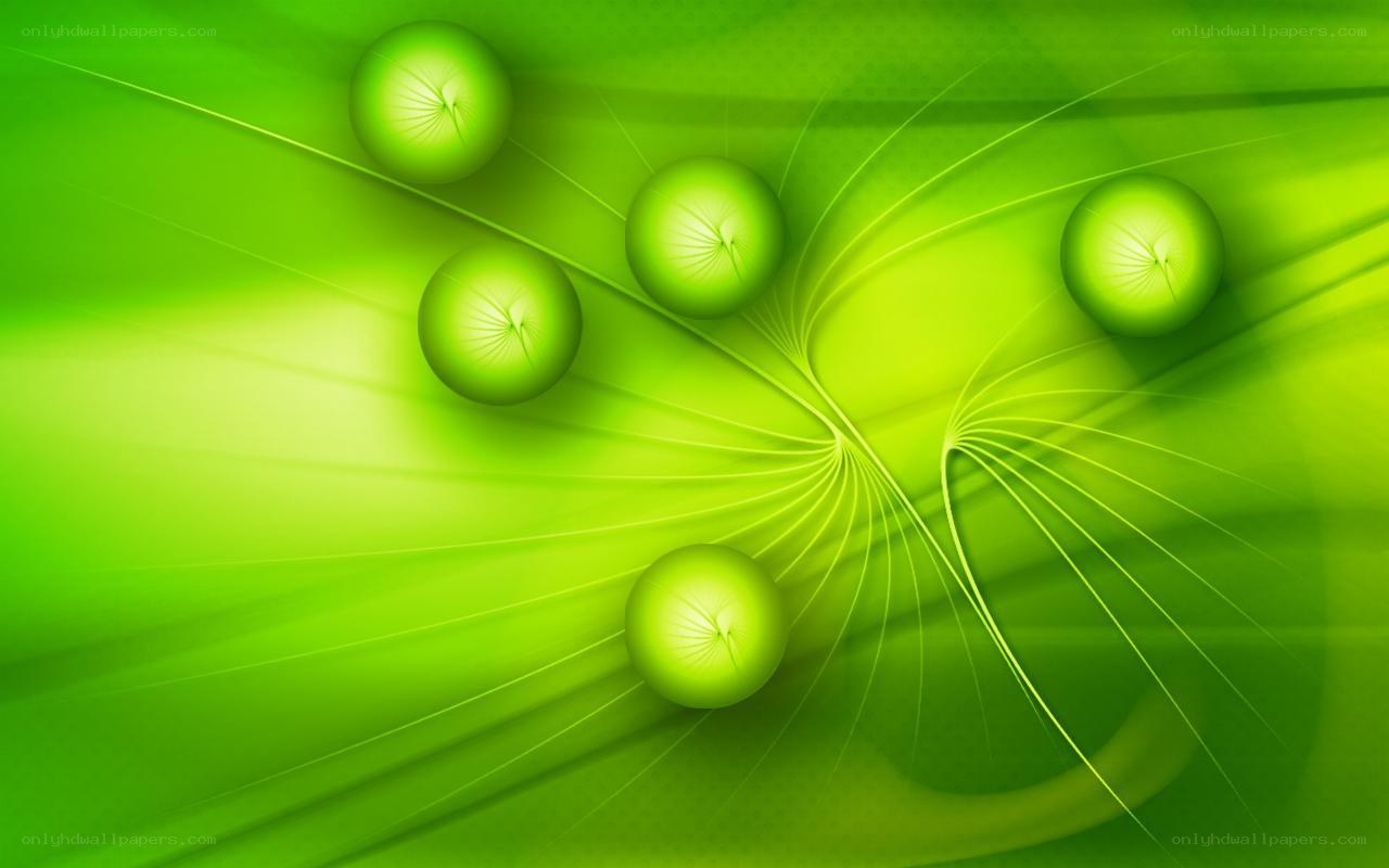Green abstract spheres