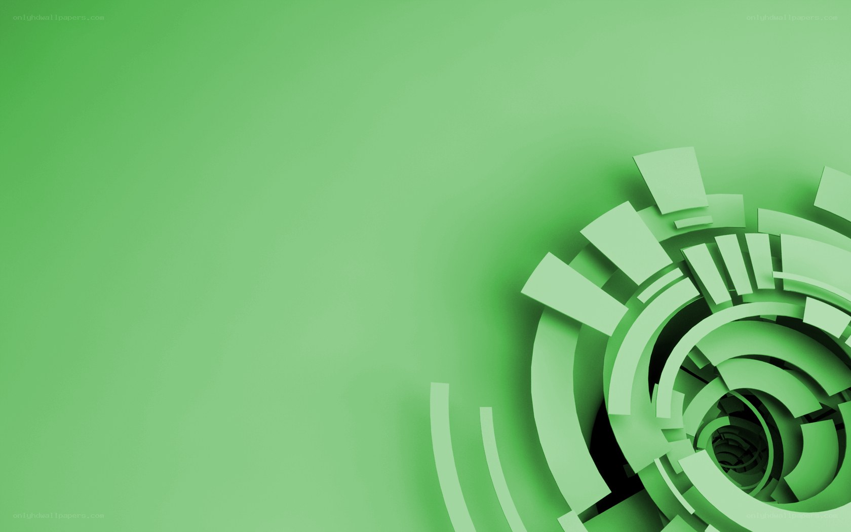 green abstract spiral design