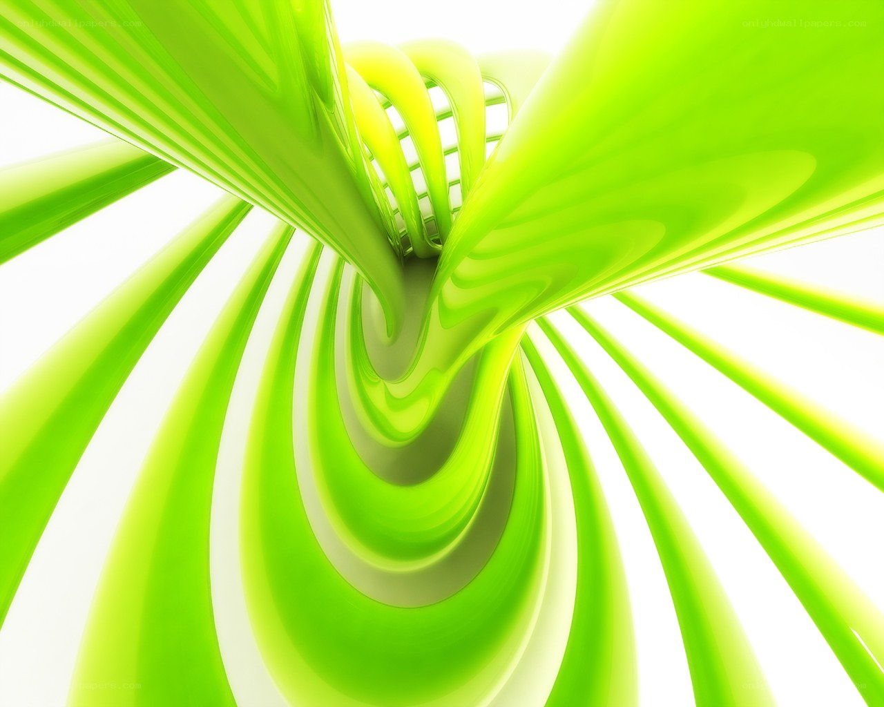green abstract spiral design